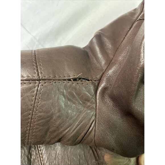 100% lambskin leather jacket women With Hood Vintage Super Soft Small - Picture 4 of 16